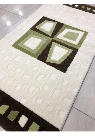 Saray Halı Samyeli 10818 Wy 80X150 Yeşil Krem Küçük Ölçü Halı !