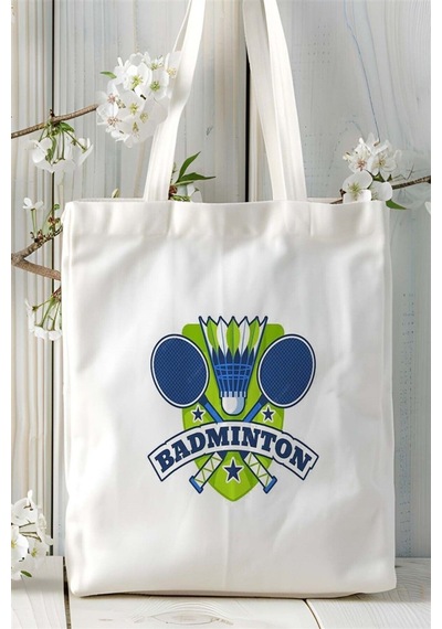 Art Hediye Badminton Baskılı Bez Çanta Kişiye Özel Model 1 Çok Renkli