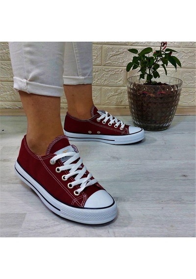 Fiyra 554 Bordo Kısa Unisex Sneaker Keten Spor Ayakkabı 001