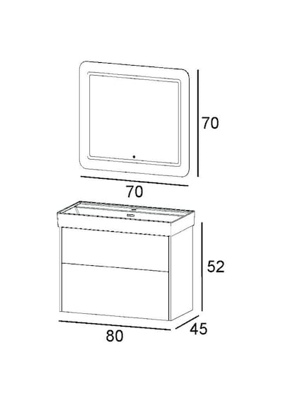 Denko Forever 80 Cm Antrasit Banyo Dolabı Alt Modül Lavabo Antrasit