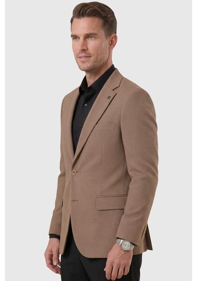 Rizzup Erkek Kahve Dokulu Desenli İtalyan Kesim Blazer Ceket Slim Fit Çift Düğme Ceket 2600817 Rizzup Erkek Kahve Dokulu Desenli İtalyan Kesim Blazer Ceket Slim Fit Çift Düğme Ceket 2600817