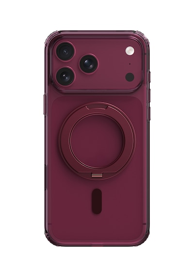Apple iPhone Uyumlu 18 Pro Max Kılıf M-safe Özellikli Raptic Air Stand Serisi Aynalı Arka Yüzey Standlı Bordo