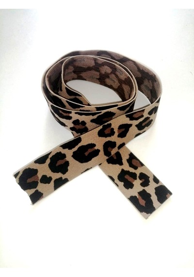 Lastik Üzeri Leopar Desenli  3.5 CM 3 Metre Paça Kol Ve Don Lastiği 1 Paket 3 M