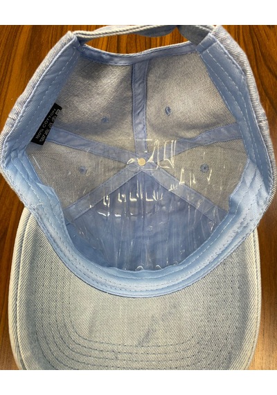 Denim Jean Kot Kumaş Vintage Yıkamalı Unisex Cap Şapka Buz Mavi