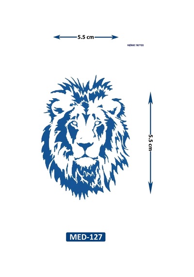 Aslan 5 Cm Minimal Geçici Dövme Yarı Kalıcı Geçici Dövme