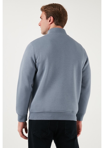 Buratti Pamuklu Regular Fit Yarım Fermuarlı Dik Yaka Erkek Sweat 59052592 Koyu Gri