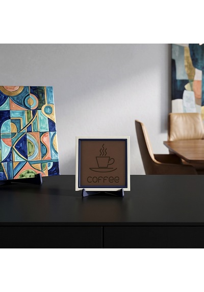 Coffee Tasarımlı Modern Dekoratif Obje, Kahve Köşeleri İçin Şık Bir Tamamlayıcı 10x10 Cm