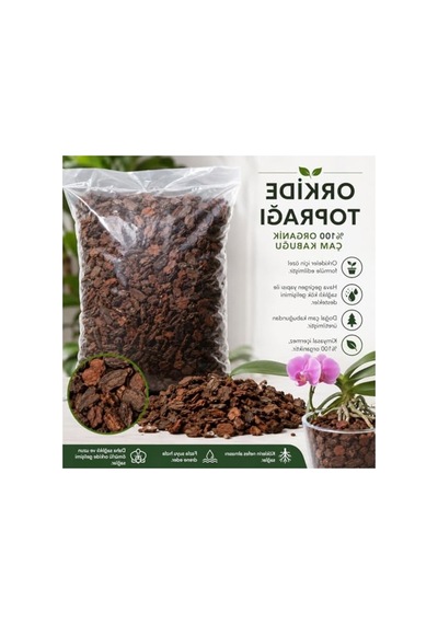 100% Doğal Çam Kabuğu, 1 Litre Orkide Toprağı, Organik Besin 0.1 KG