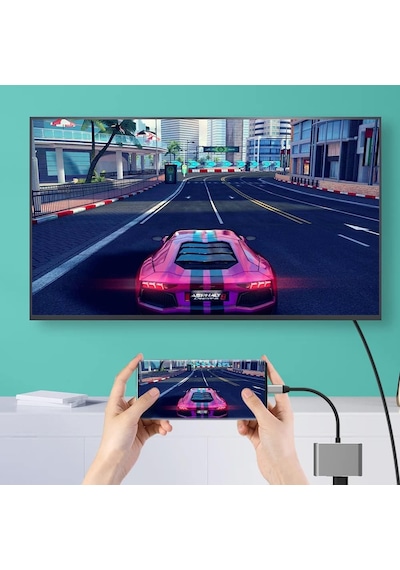 Type-c 3in1 Hdmi 4k Usb 3.0 Görüntü Veri Aktarımı Sağlar Usb Adaptör Notebook Ve Apple Uyumlu MacBook İle Uy