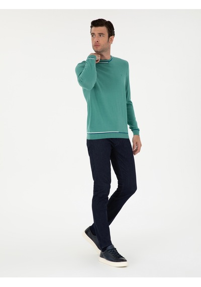 Cacharel Mint Slim Fit Yün Karışımlı Bisiklet Yaka Triko Kazak
