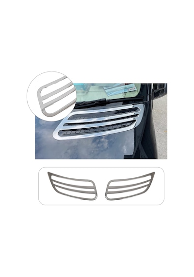 Mercedes Sprinter W907 Uyumlu 2018 Ve Üzeri Kaput Üstü Havalandırma 2 Parça Abs Krom  Kaplama