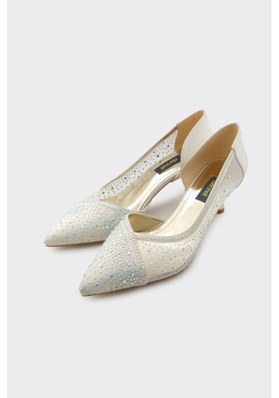 Derinet Melina Kısa Topuklu Stiletto Altın Altın