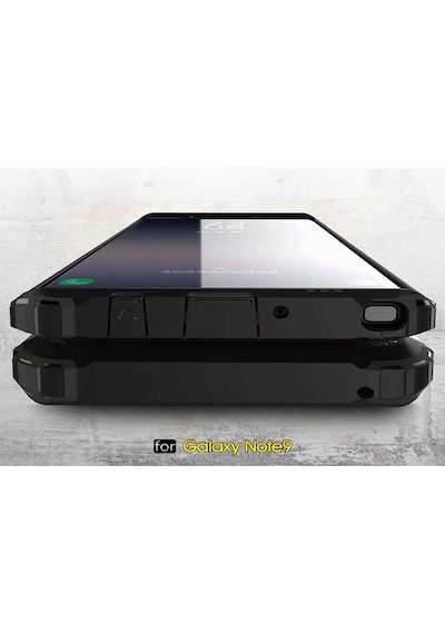Noktaks - Galaxy Uyumlu Note 9 Uyumlu - Kılıf Çift Katman Zırh Tank Crash Military Kapak - Kırmızı - T5578 Kirmizi