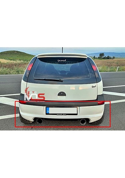 Opel Corsa C Makyajsız Kasa Arka Tampon Eki Çift Çıkış Fiberglass Boyasız