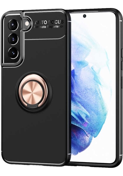 Zore Galaxy Uyumlu S22 Plus Kılıf Ravel Silikon Kapak - Siyah-rose Gold Siyah-rose Gold