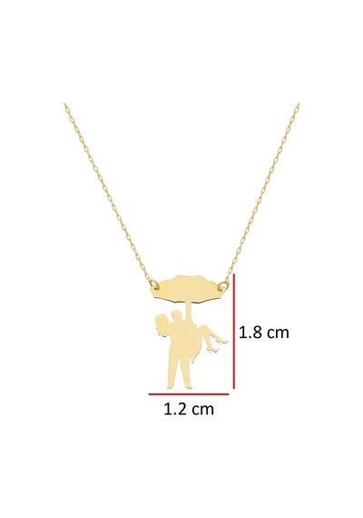 Bir Şemsiyenin Altında 14k Altın Kolye Sarı