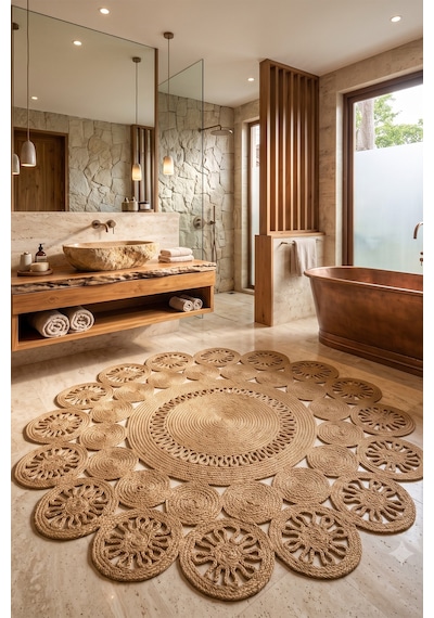 Villadia Home Textile Jüt Hasır Yuvarlak Kilim Halı Yolluk Dekoratif Örgü Halı Doğal Görünümlü Bohem Kilim Salon Oturma Odası Balkon Mutfak Yatak Odası Koridor 7234bambu Villadia Home Textile Jüt Hasır Yuvarlak Kilim Halı Yolluk Dekoratif Örgü Halı Doğal Görünümlü Bohem Kilim Salon Oturma Odası Balkon Mutfak Yatak Odası Koridor 7234bambu
