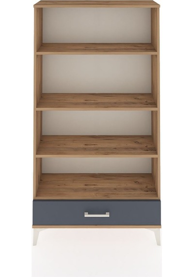Arges Dolap 4 Raflı Tek Çekmeceli 88x30x163 Çam-antrasit Atlas Çam