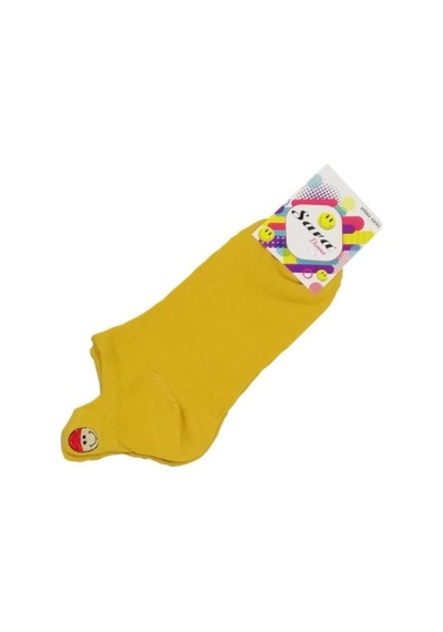 Bonbonetti Kadin 6 Li Renkli Emoji Figürlü Nakişli Patik Çorap Çok Renkli