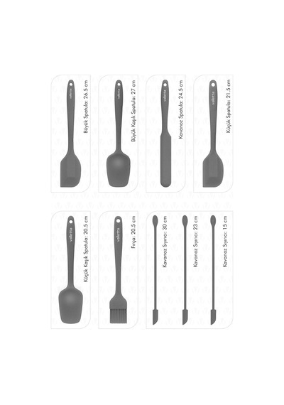 Valletta Vlt1178 Drongo 9'lu Spatula Set Gri Diğer