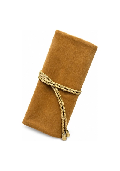 Kadife Takı Ve Mücevher Seyahat Rulo Düzenleyicisi Kiremit 35 X 20 Cm