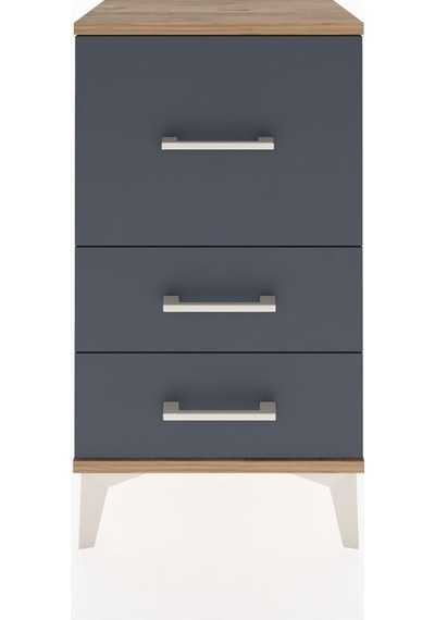 Arges Komodin Tek Raflı 2 Çekmeceli 44x30x80 Çam-antrasit Atlas Çam