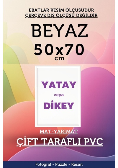 Beyaz-22mm-50x70 Cm Mat Pvc Li Camsız Fotoğraf 1000 Parça Puzzle Belge Çerçeve Yatay Dikey Asılabilme. 19530782