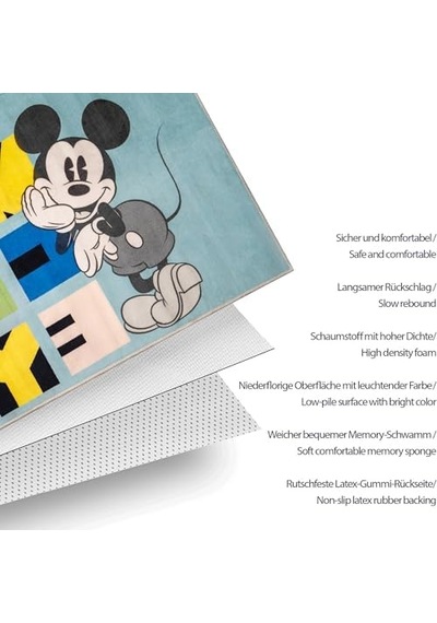 Taç Mouse Lisanslı Karakter Baskılı%100 Polyester Halı, Çok Renkli, 80x120 Cm 1
