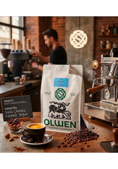 Olwen Espresso Çekirdek Kahve Kahve Base 2 - 1 Kg Kremalı Sütlü Çikolata, Karamel ,yoğun