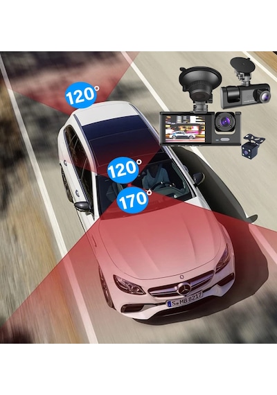 Pro Cc33 1080p Full Hd Araç Içi Kamera Ön Arka Ve Iç Kayıt 3 Kamera Gece Görüşlü G Sensör Geniş Açı