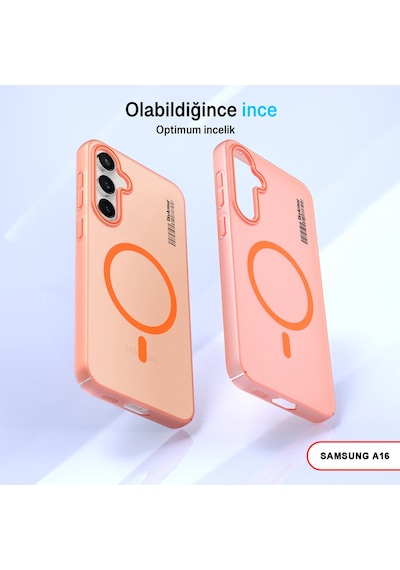 Samsung Galaxy A16 Uyumlu Mat Sert Klein Kılıf Turuncu