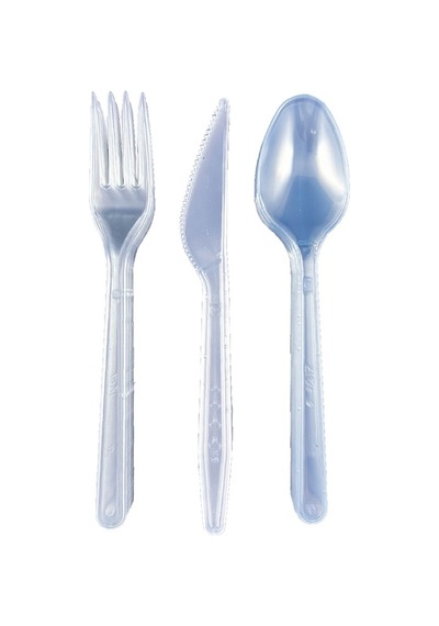 Sert Kalın Plastik Çatal - Bıçak - Kaşık - 1. Kalite Lüks Şeffaf Çatal-kaşık- Bıçak 3 Lü Set 100 Adet Şeffaf Beyaz