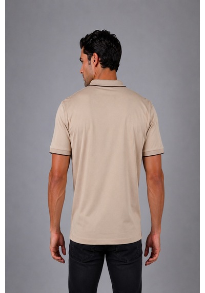 Bisse Bej Çerçeve Polo Yaka Fermuarli T-shirt Ts26y26102 C07