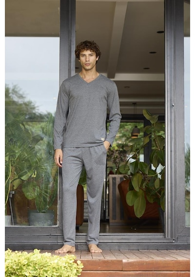 Kly 9135 V Yaka Erkek Pijama Takım 001