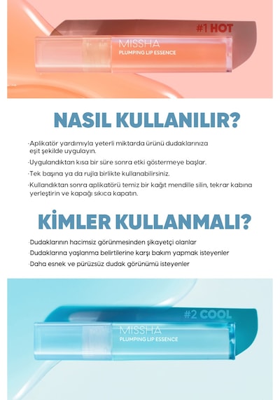 Dolgunlaştırıcı Etkili Dudak Bakım Esansı Plumping Lip Essence No.1 Hot 01
