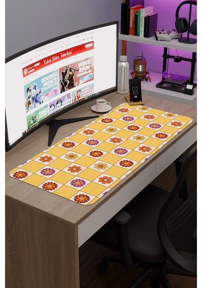 Dama Kaymaz Dikişli Kauçuk Oyuncu Mousepad V3 - 90x40 Xxl Gaming Mouse Pad Fare Altlığı