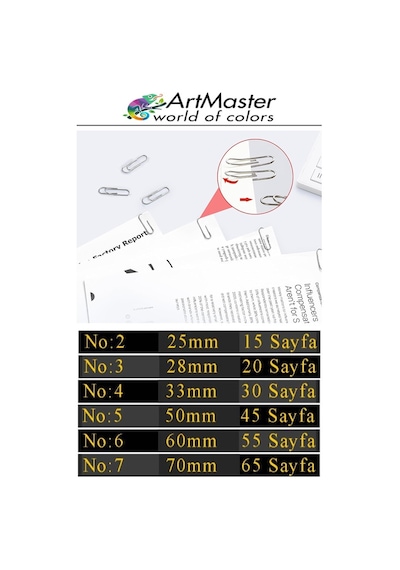 Metal Ataç 33mm 500 Lü 1 Paket Nikel Kaplama 20 Sayfa Kapasiteli Metal Ataş Ofis Okul Büro Dayanıklı Paslanmaz
