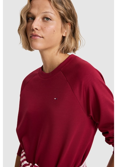 U.S. Polo Assn. Kadın Vişne Bisiklet Yaka Comfort Fit Logolu Düz Desen Örme Elbise 50328956-vr223