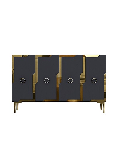 Ka1233ag Seza120 Konsol, Kahve Köşesi Ve Tv Sehpası, Çok Amaçlı Dolap Antrasit - Gold 120cm Ka1233ag Seza120 Konsol, Kahve Köşesi Ve Tv Sehpası, Çok Amaçlı Dolap Antrasit - Gold 120cm