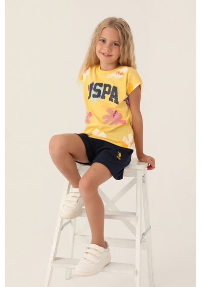 U.S. Polo Assn. Kız Çocuk Sarı Şort Takım Us1843-c-v1 Sarı