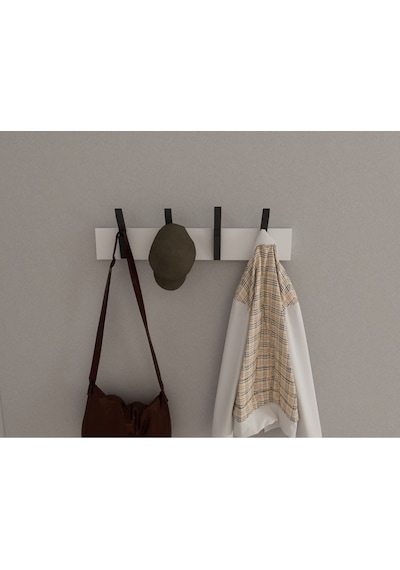 Hepsi3boyutlu Modern Duvar & Kapı Kanca Askılık - 4 Adet Siyah Kanca Askılık - Model No : 3 Siyah