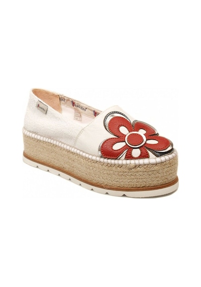 Espadrilles J.flor Beyaz Deri Kırmızı Çiçek Detaylı Dolgu Topuklu Hasırlı Kadın Ayakkabı Beyaz Espadrilles J.flor Beyaz Deri Kırmızı Çiçek Detaylı Dolgu Topuklu Hasırlı Kadın Ayakkabı Beyaz