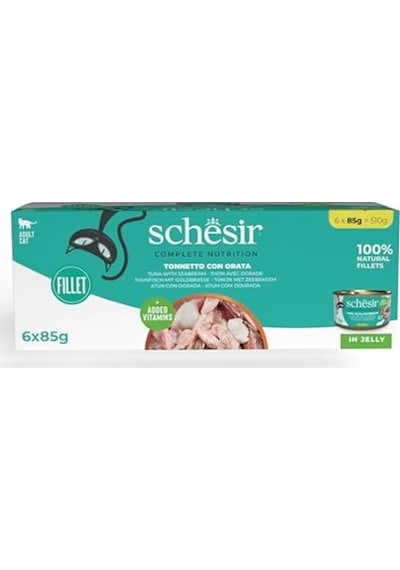 Schesir Ton Balıklı Ve Çipuralı Jöleli Kedi Konservesi 6 X 50 G