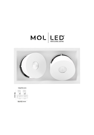 Molled Milano Serisi 2x8w İkili Sıva Altı Led Spot Beyaz Kasa 3000k - Mol3404-2