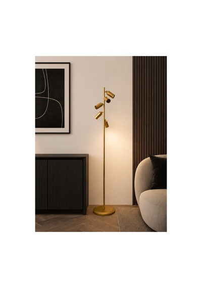 Lumora Lambader Modern Eskitme Metal 5 Hareketli Başlık Lambader Ayarlanabilir Spot Başlıklı Metal Salon Lambası