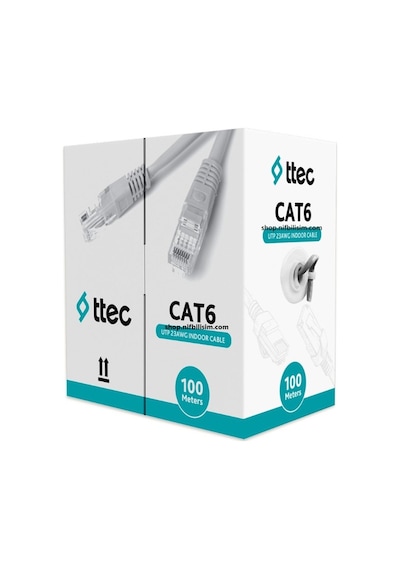Ttec Kbl-cat6-23cca/ın100g 100 Metre İç Mekan Cat6 Kablo Pvc İç Ortam Cat6 Kablo 100 Metre Gri