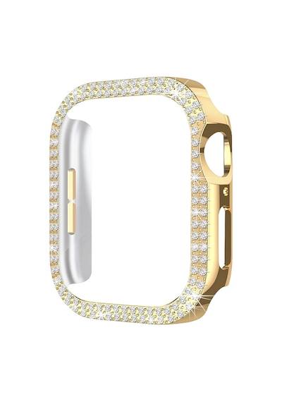 Apple Uyumlu  Watch  10. Nesil 46mm Parlak Taşlı 360 Tam Koruma Kapak Kılıf