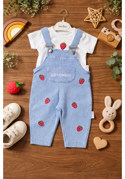 Baby Buu Çilek Desenli Denim Kotlu Kız Bebek Bayramlık Salopet Bahçıvan 6-9ay, 9-12ay, 12-18ay, 18-24ay Mavi Mavi Baby Buu Çilek Desenli Denim Kotlu Kız Bebek Bayramlık Salopet Bahçıvan 6-9ay, 9-12ay, 12-18ay, 18-24ay Mavi Mavi
