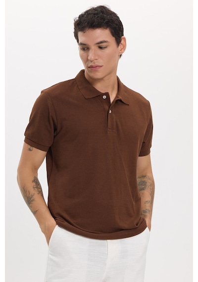 Tudors Erkek 5'li Paket Siyah-lacivert-kahve-taş-beyaz Slim Fit Dar Kesim Pamuklu Düz Pike Polo Yaka Tişört-52832 Çok Renkli