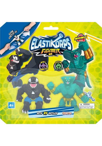 Elastikorps Fighters İkili Paket 7 Cm Artik Vs Reptilor Goojitzu